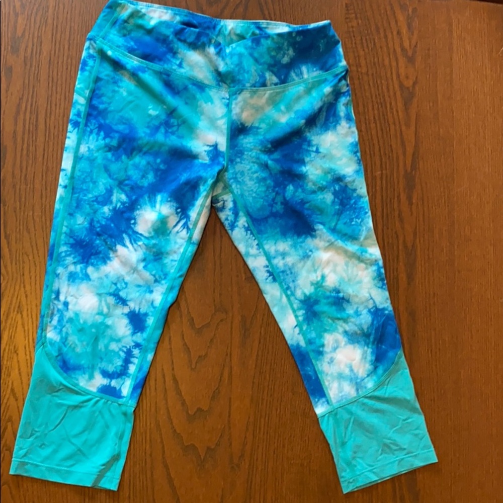Workout Leggings Blue Tye Dye Size Medium